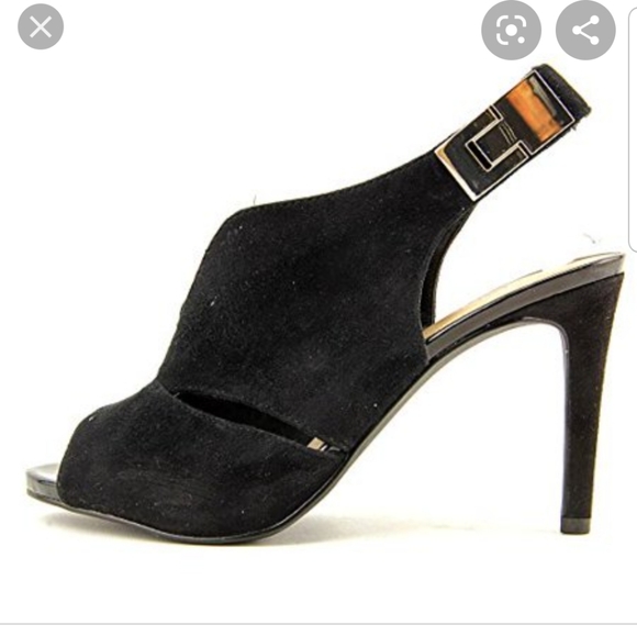 CUT-OUT PEEP-TOE SLING-BACK SUEDE HEELS - Picture 2 of 12